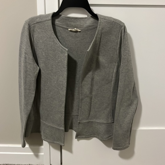 Grey Cotton Sweatshirt Jacket - Picture 3 of 4